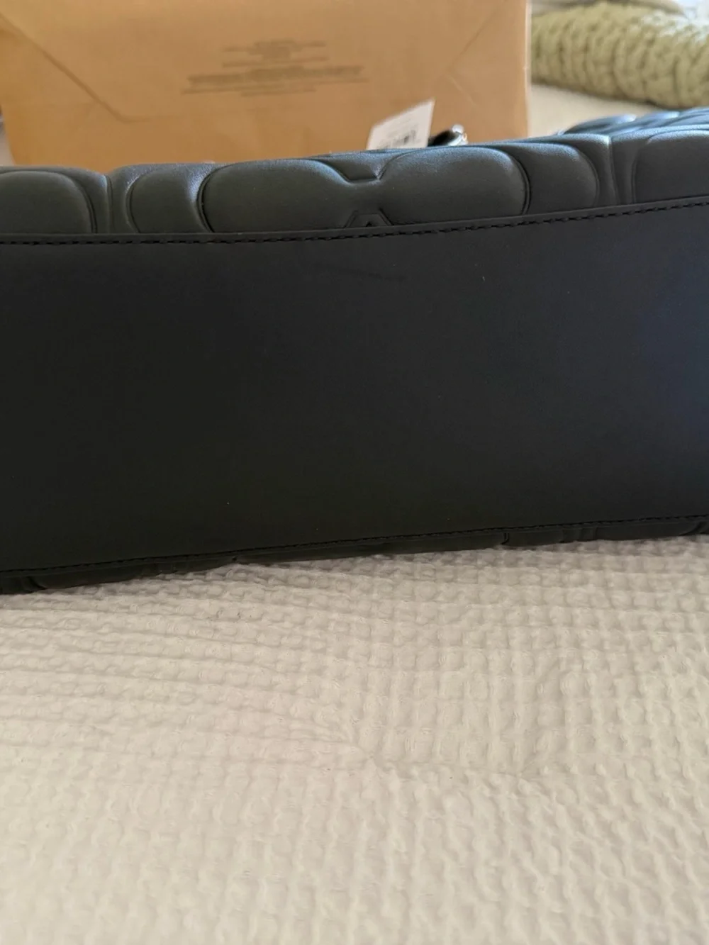 Coach Black Embossed Signature Large Maggie Tote with Gold Hardware - Picture 3 of 7